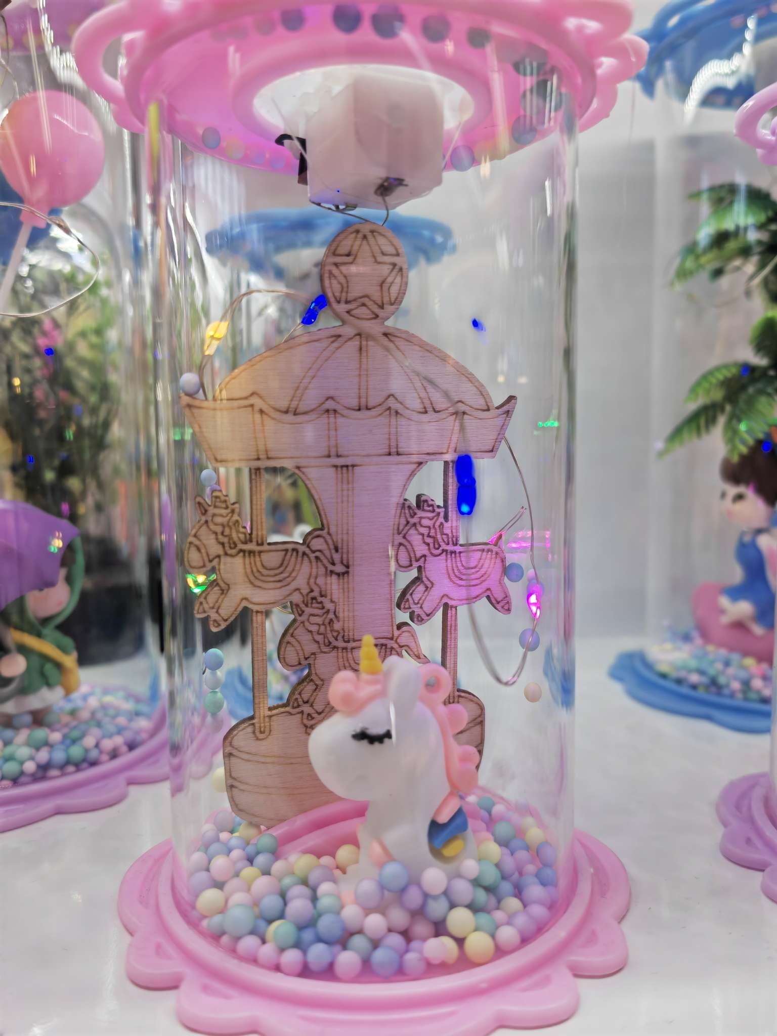 喜马拉雅盐手工玻璃制品 工艺品小玻璃瓶木头盖 水晶球礼品 独特玻璃工艺品 美观实用精致装饰品