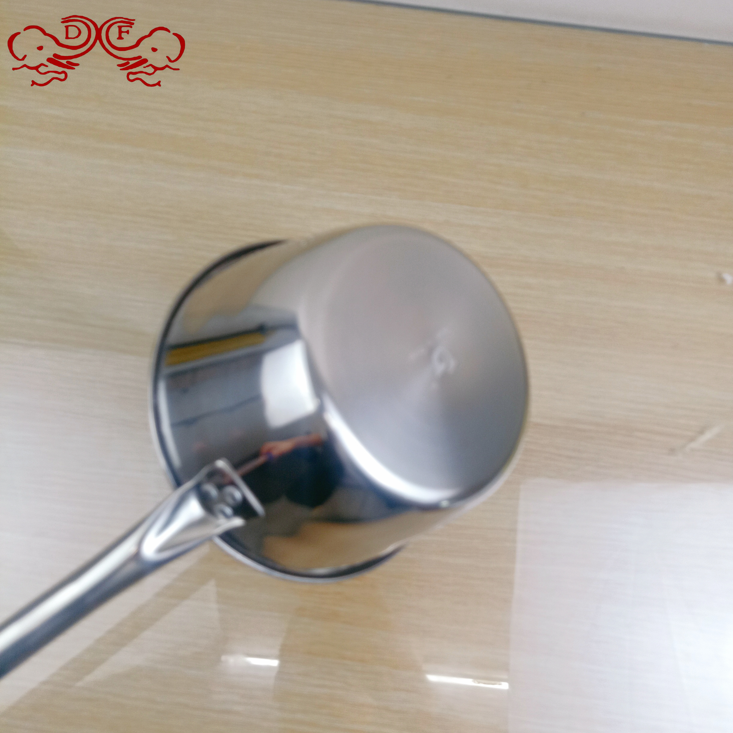 DF68869 stainless steel water spoon with long handle, kitchen ladle, water shell with scale, thickened, commercial soup spoon, canteen long handle porridge spoon, DF TRADINGHOUSE Specification image