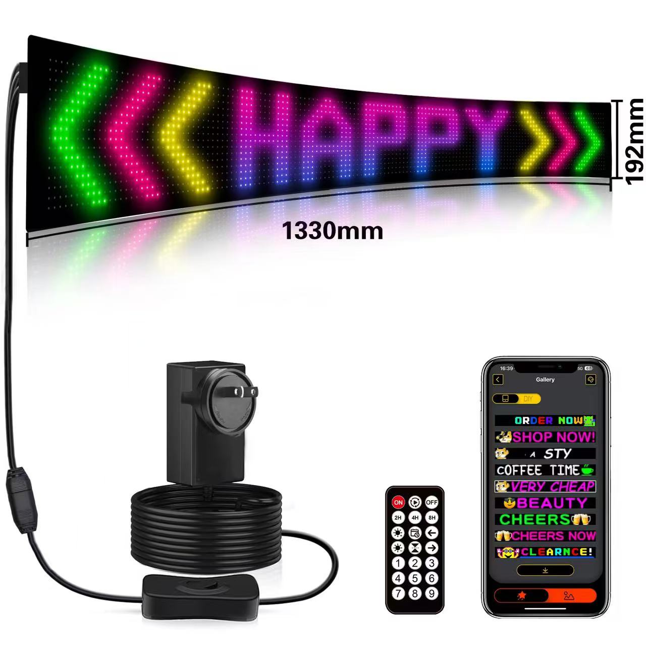 Intelligent application programmable DIY light-emitting display screen, soft screen, color RGB eye animation, devil eye light dynamic Specification image