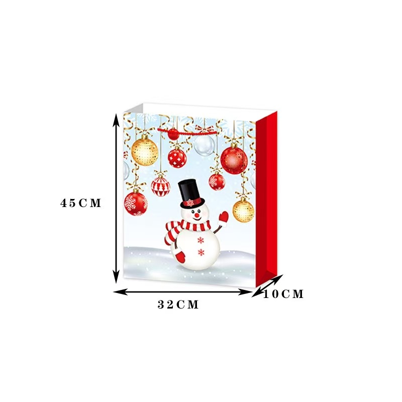 2025年新款圣诞手提纸袋 高档白卡创意撒粉礼品袋精美金粉耐用礼品纸袋详情2