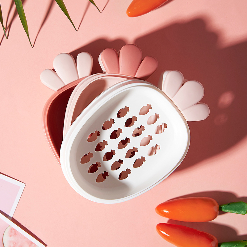 F19-03 Radish soap box Drain soap box Radish household Nordic creative plastic toilet with soap holder cover Specification drawing