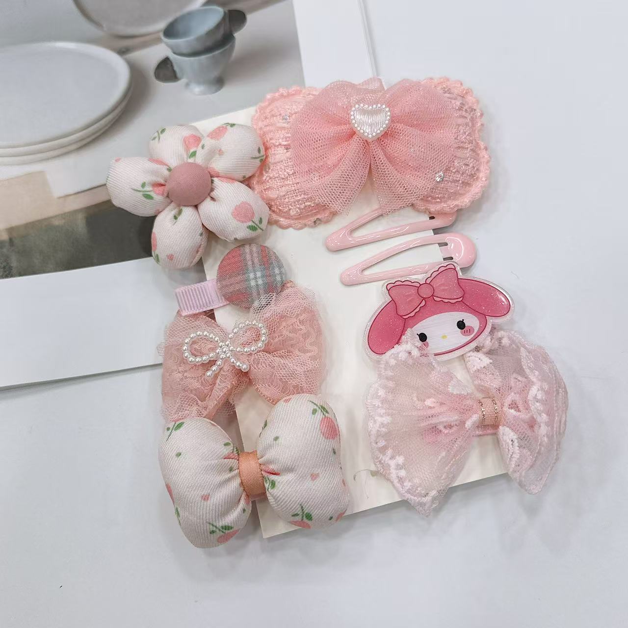 儿童饰品夏季新款可爱发夹女童潮流发饰 儿童发卡套装配戒指盒 小朋友专属饰品发夹儿童夏季可爱详情图2