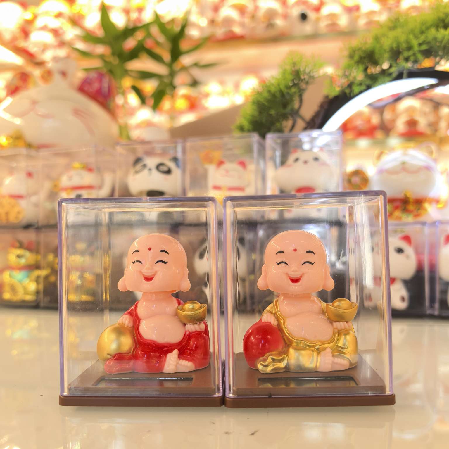 National trend solar small Maitreya Buddha handicraft collectibles, incense base, creative gifts, Maneki Neko decorations, unique design gifts details Picture
