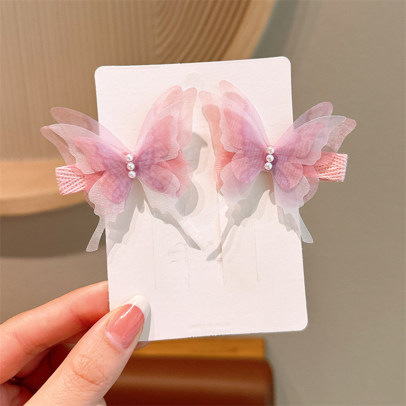 Super fairy butterfly hair clips, children's hair accessories, cute headwear for girls and babies, hair clips, side clips for little girls' bangs, children's summer cute hair clips, children's summer trend detail image 3