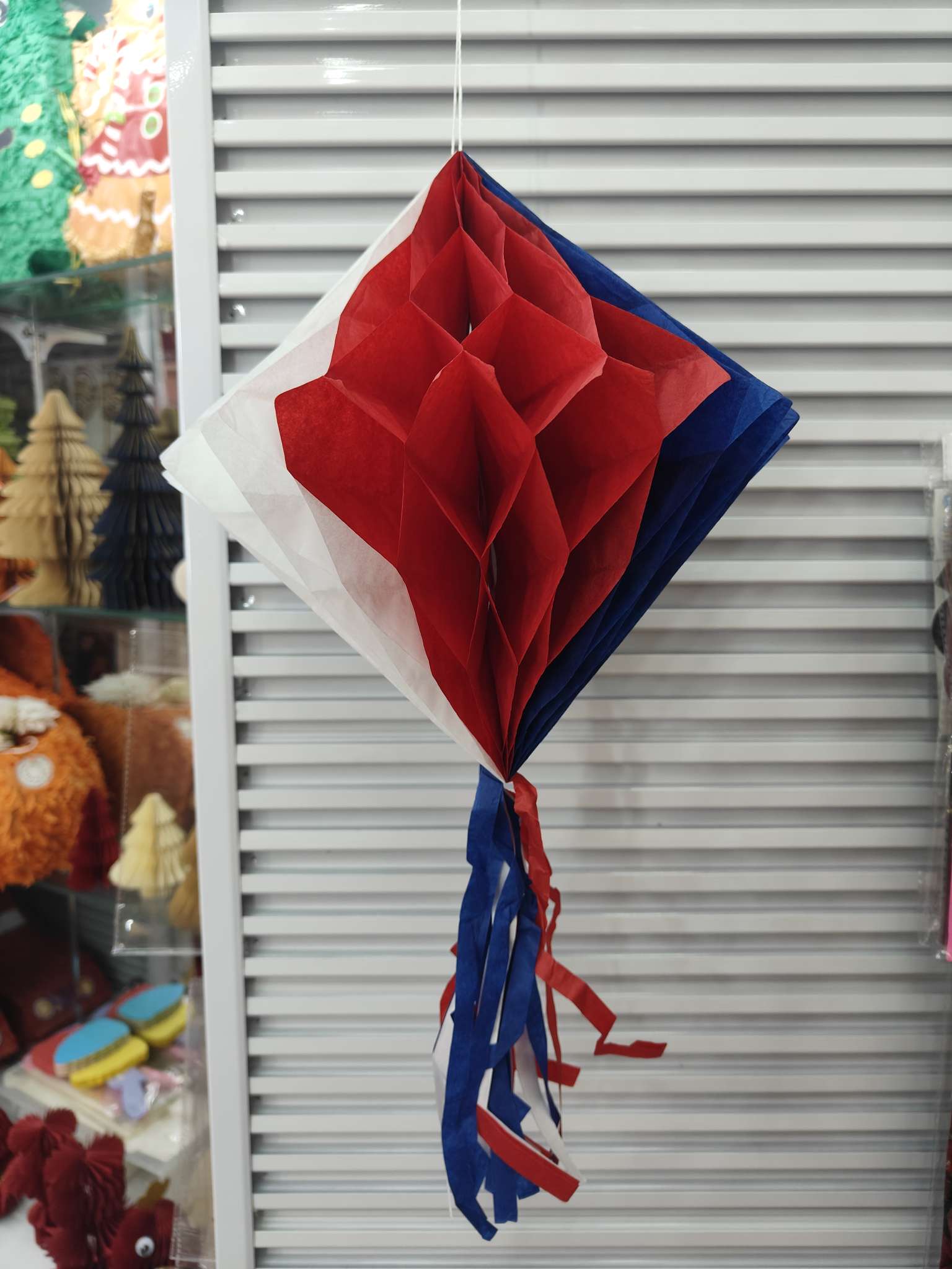 Festival decorative items, red, white and blue series, used for setting up scenes in shopping malls