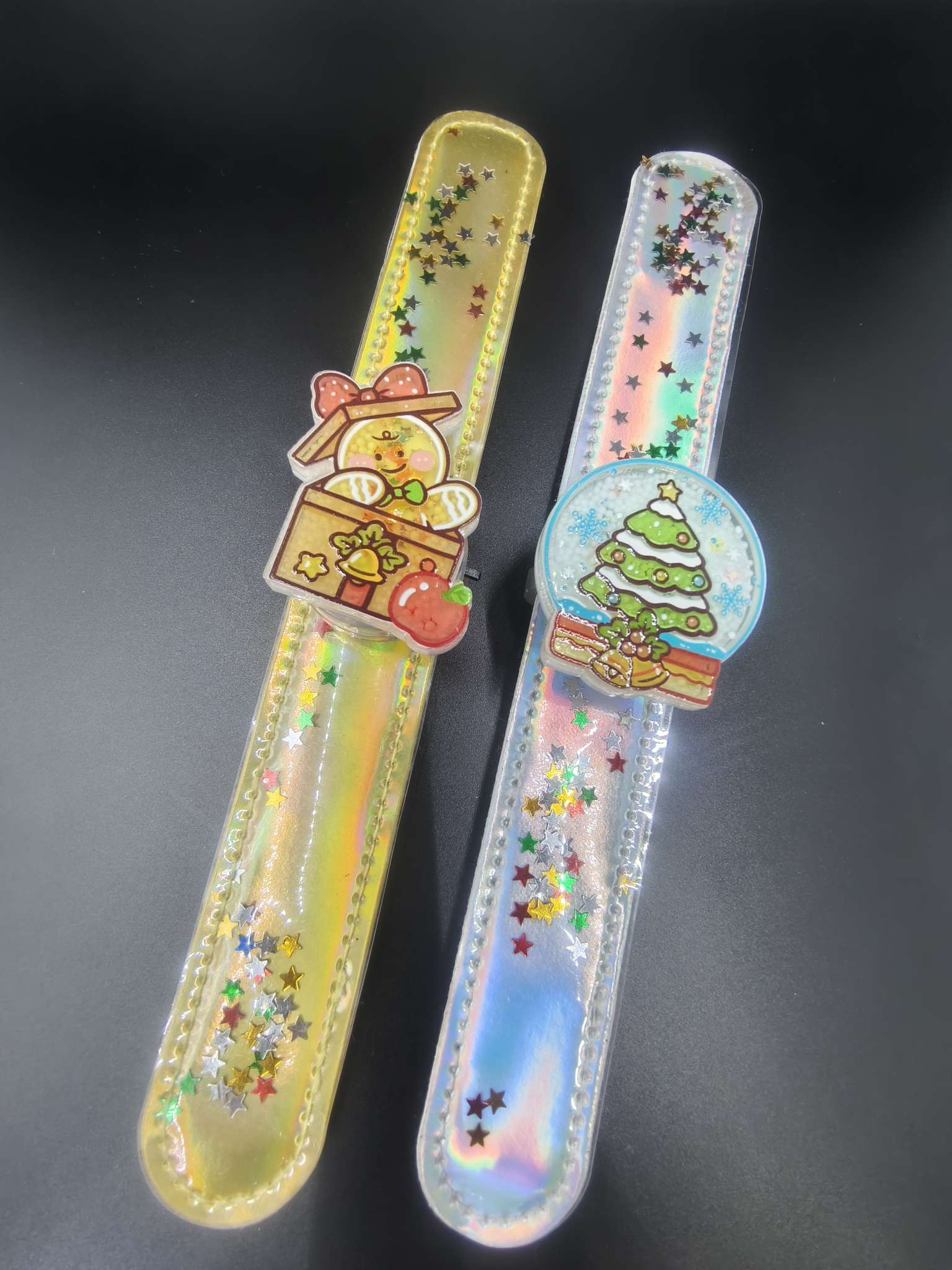 圣诞啪啪圈圣诞节散光拍拍圈亚克力手环手环女生啪啪圈产品图