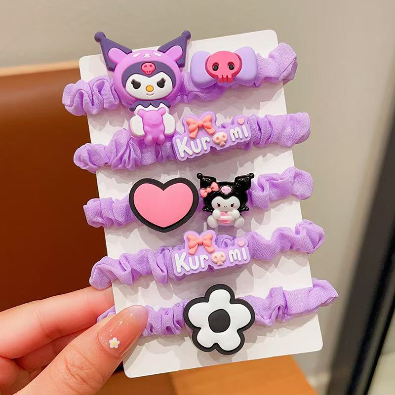 Cute Kuromi hair band for girls, sweet and high appearance level hair band for girls, hair tie, hair band, small intestine band details Picture