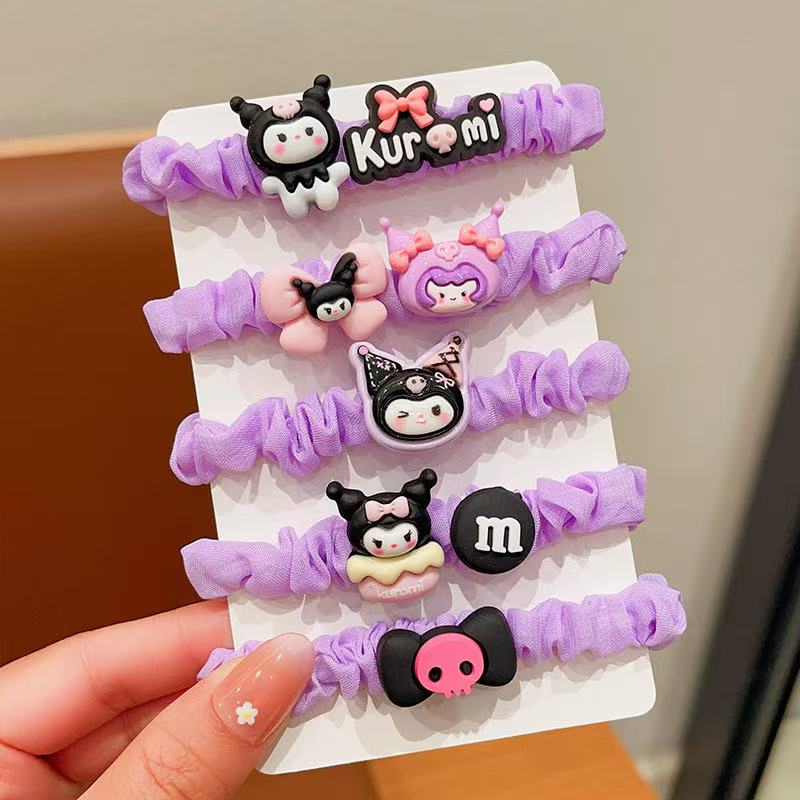 Cute Kuromi hair band for girls, sweet and high appearance level hair band for girls, hair tie, hair band, small intestine band Application Scenario
