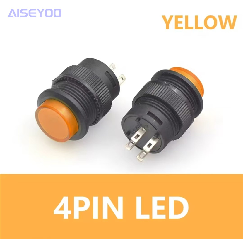 R16-503 no light/With light self-locking/self-resetting circular power button switch 2/4 pin 16MM pic 15