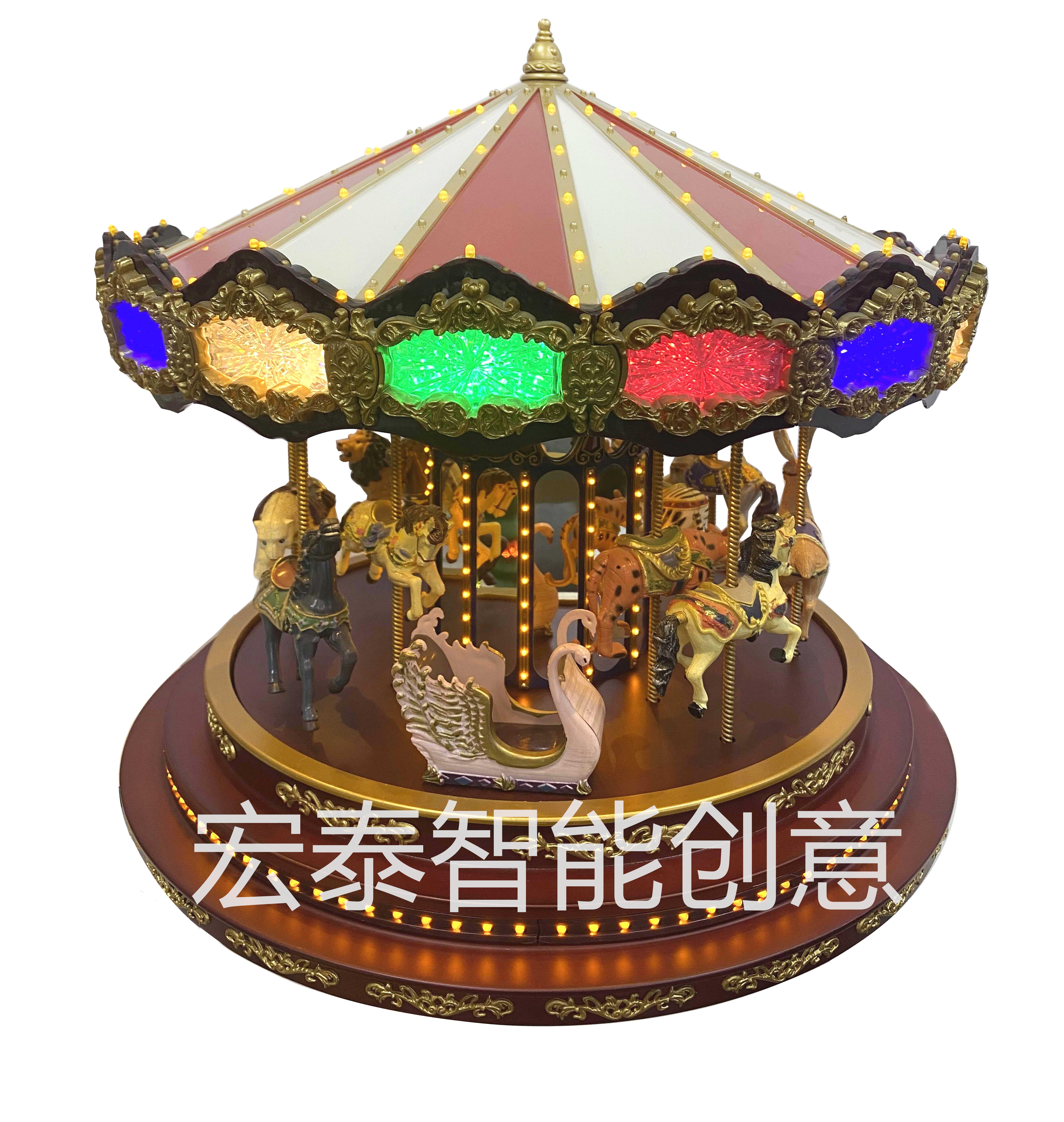 Big Play Horse Carousel Christmas Supplies Christmas Ornaments Christmas Decorations Christmas Whirling Music Box Music Box Music Box details Picture