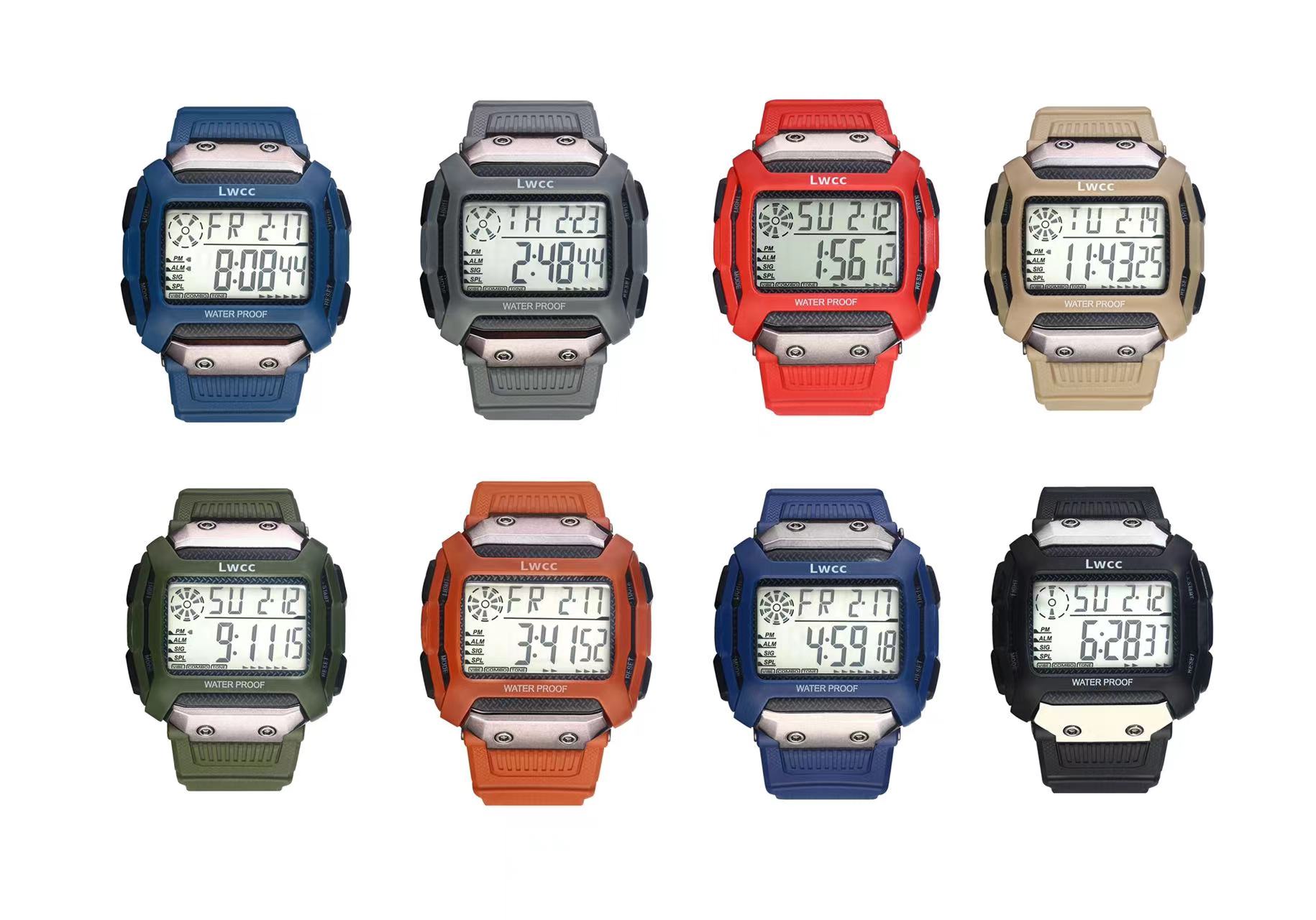 30-meter swimming waterproof, large digital anti-drop, simple and multi-functional alarm clock, luminous, sports, adult and student electronic watch