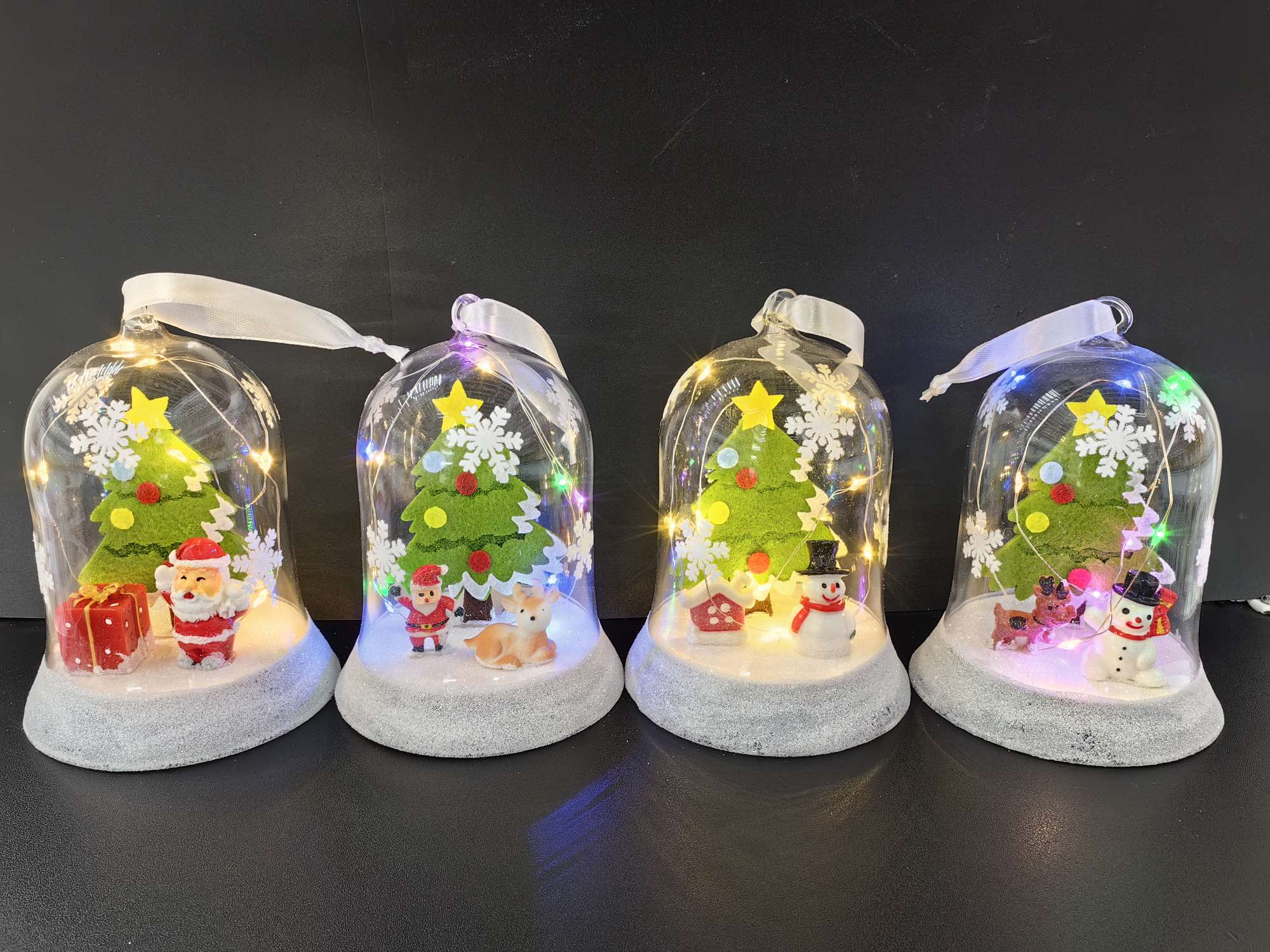 圣诞用品圣诞玻璃罩灯礼品 圣诞节摆件 圣诞气氛布置必备品圣诞装饰品