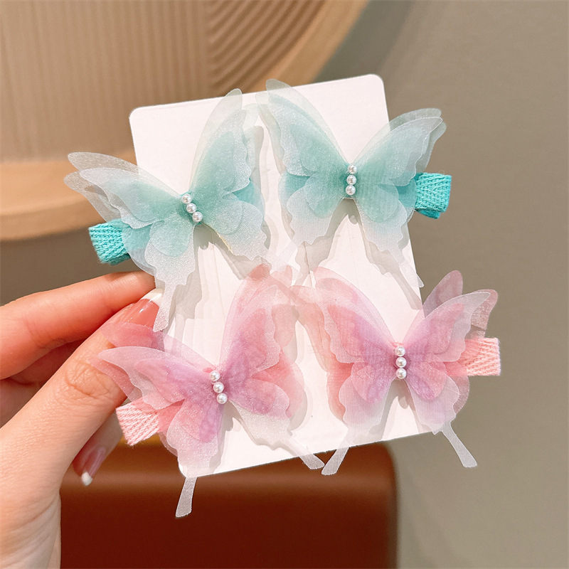 Super fairy butterfly hair clips, children's hair accessories, cute headwear for girls and babies, hair clips, side clips for little girls' bangs, children's summer cute hair clips, children's summer trend detail image 5