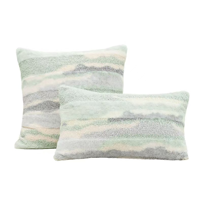 Junbao Printing and Dyeing's niche, fashionable and light luxury rabbit fur and sheep curly fur throw pillows with cores can be customized for export. Large quantities of fabrics can be ordered for production Application Scenario