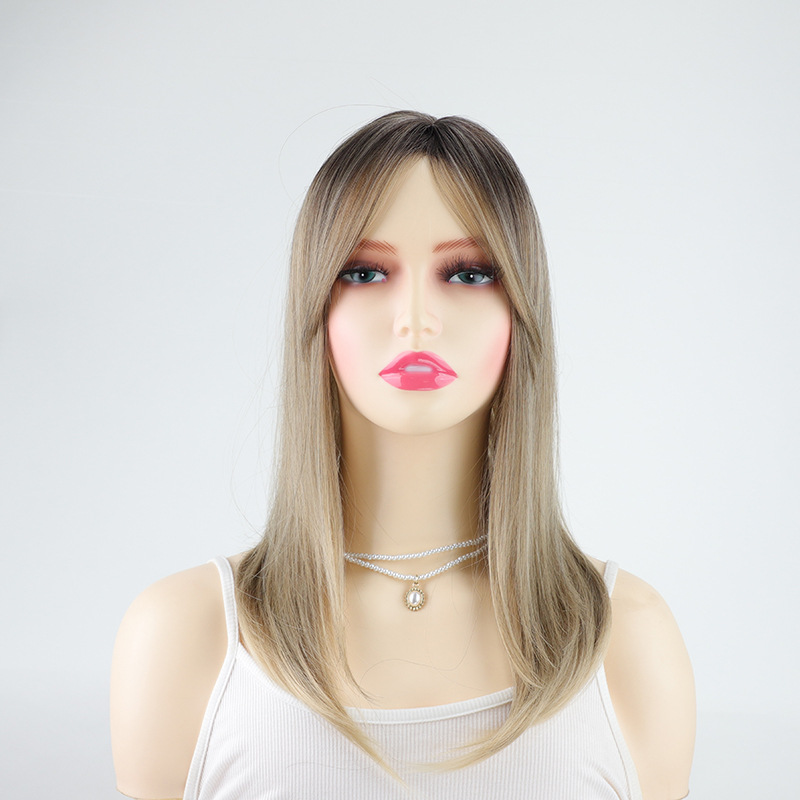 Emulación de cabello cabello blanco natural respirable 3d aire flecos máscara de cabello calvo peluca complemento bloque de cabello mate extensiones de cabello Application Scenario
