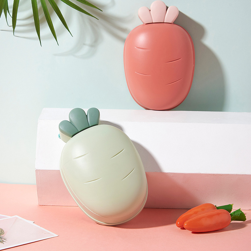 F19-03 Radish soap box Drain soap box Radish household Nordic creative plastic toilet with soap holder cover details Picture