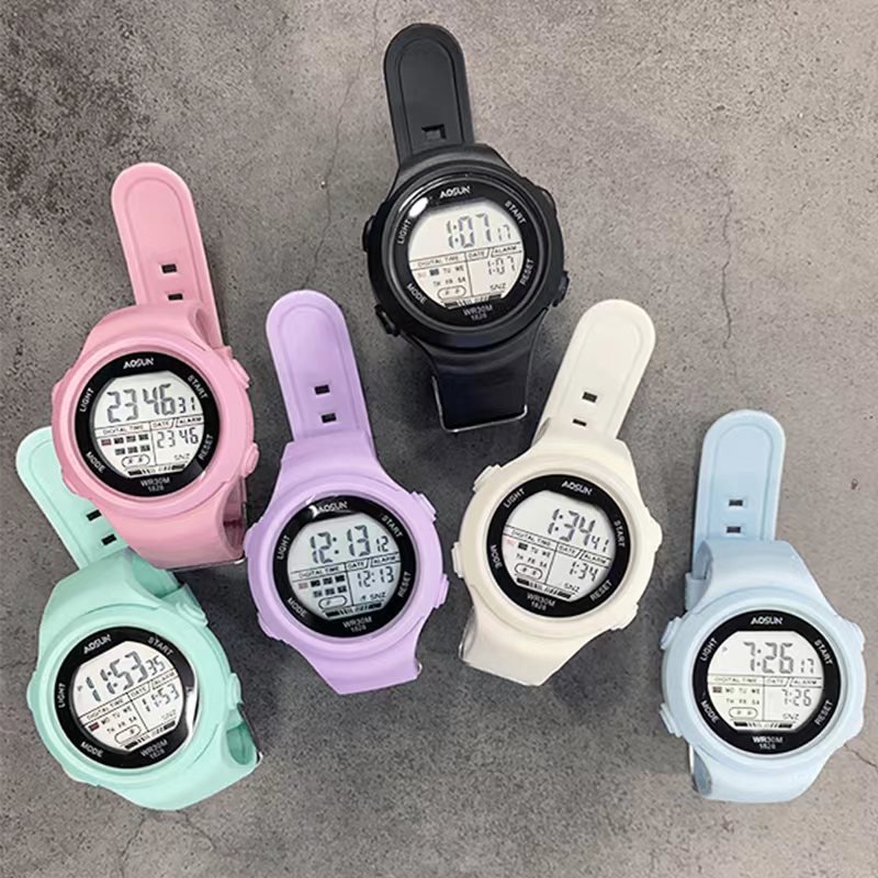 Electronic watch for boys and girls, Korean version junior high school student watch, niche ins style, high appearance level, waterproof children's electronic watch 1828 watch Item Picture