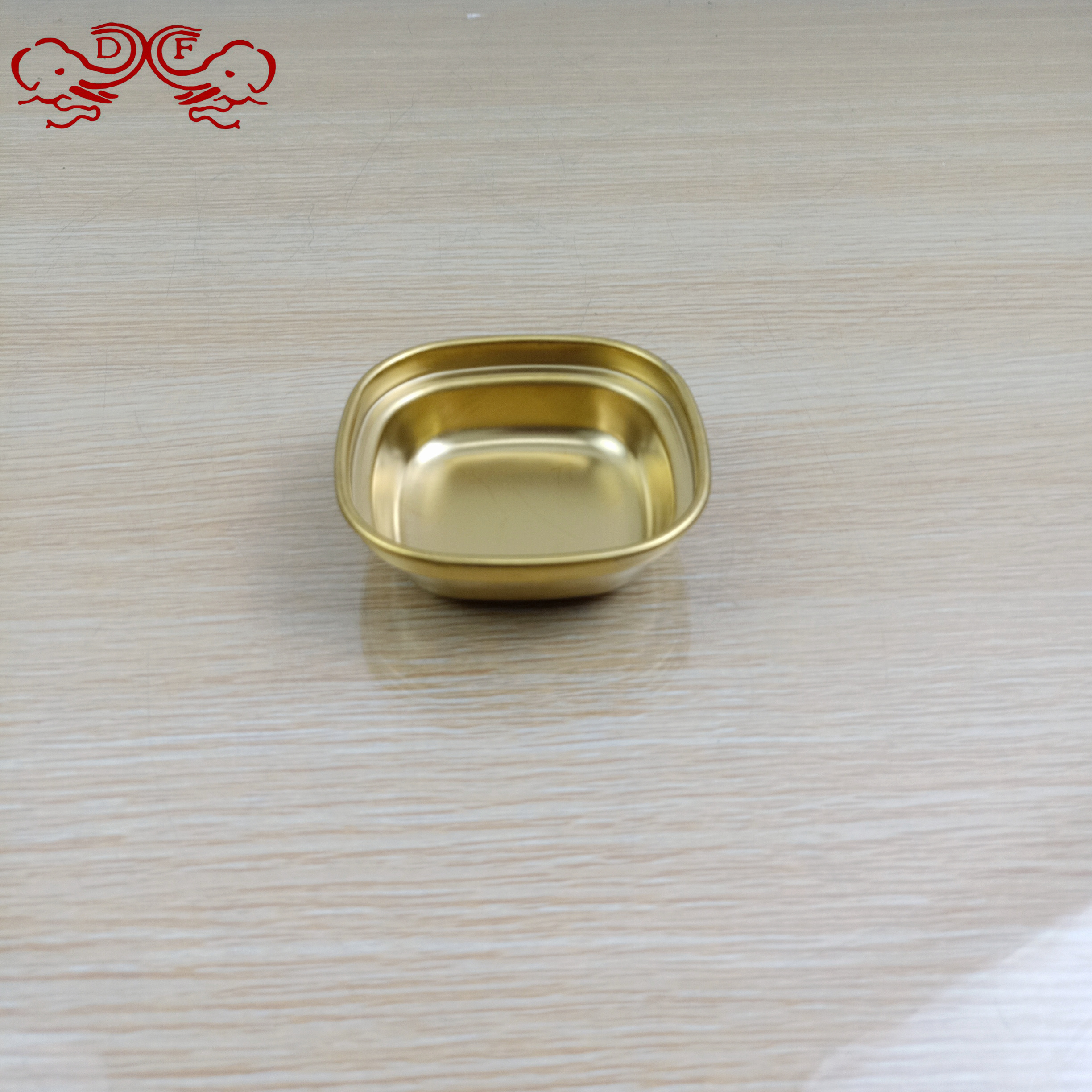 DF8866 stainless steel dipping sauce dish, Korean barbecue dipping sauce dish, thickened golden grid dish, sauce dish, hot pot flavor dish, DF TRADINGHOUSE