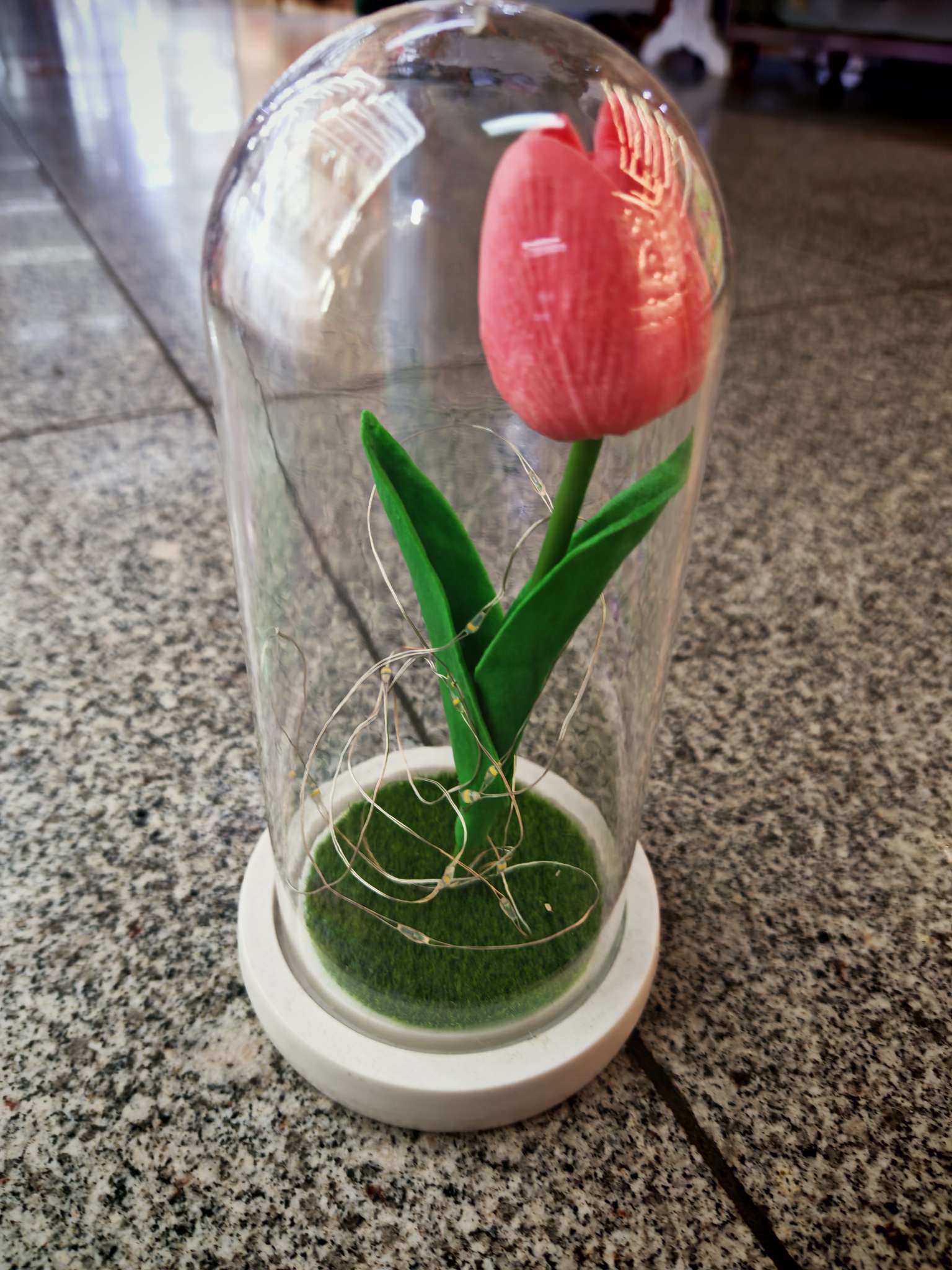 永生花玻璃罩防尘罩郁金香花束灯摆件永生花细节图