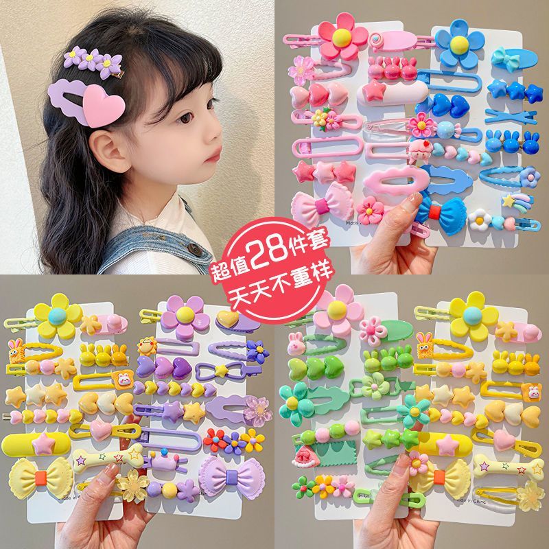 Dopamine children's hair clips, girls' bangs, cute cartoon flower baby clips, girls' hair clips, new head accessories details Picture