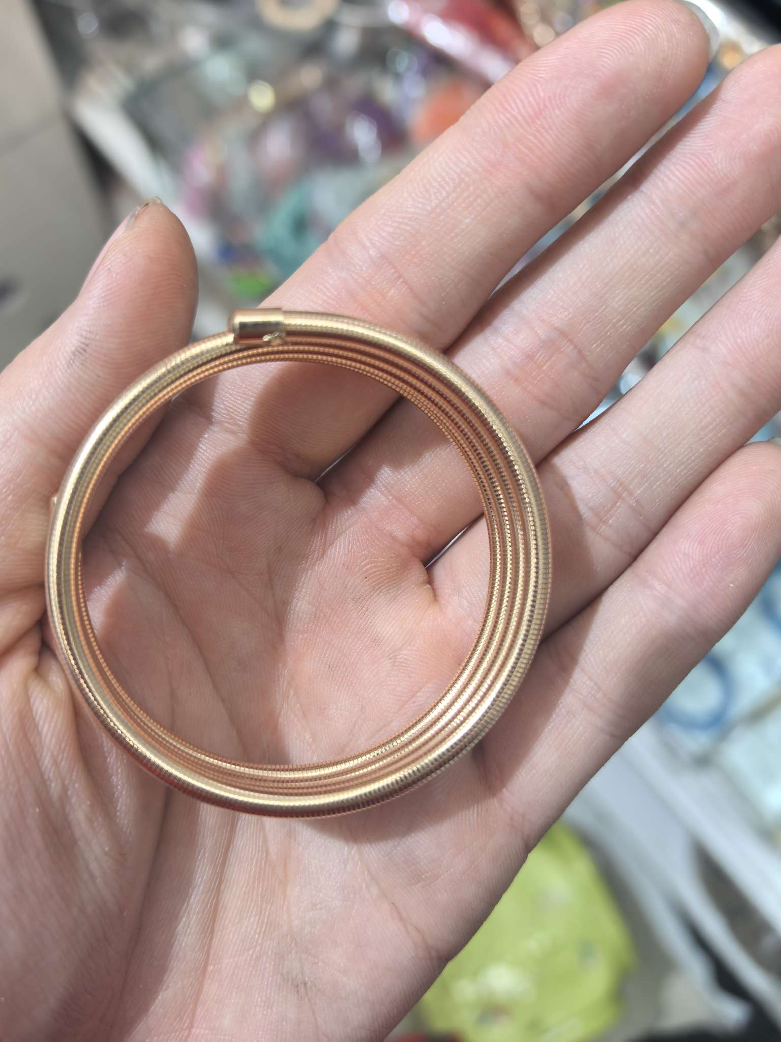 欧美跨境男女钢丝弹簧叠搭四层手镯个性手环手饰品 手链