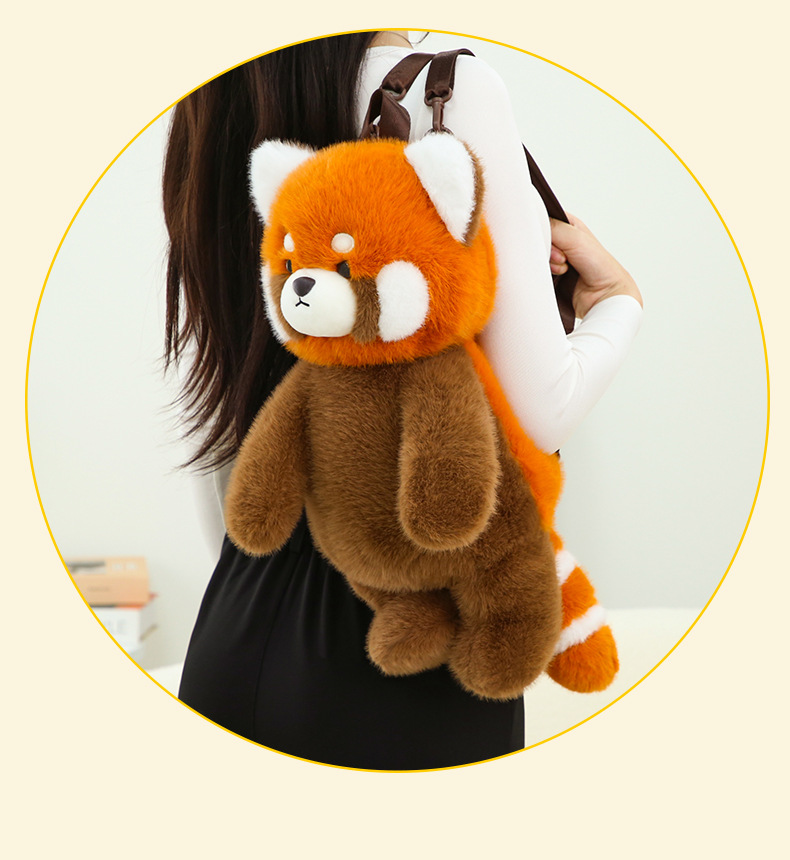 How much love! Little Panda backpack, Little Raccoon plush toy, small pendant, children's and girls' gift, cute backpack detail image 7