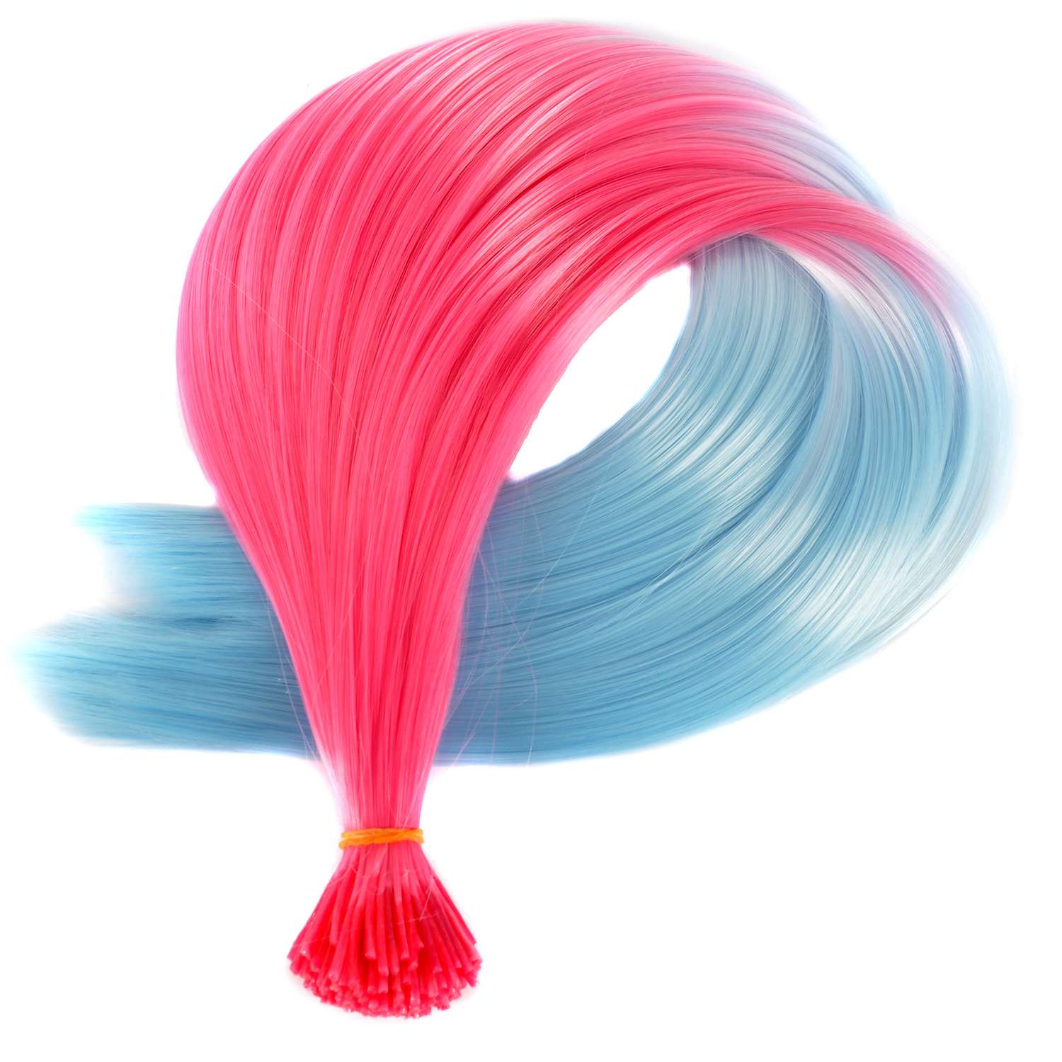 Cross-border Amazon colorful hair extensions, wigs, women's invisible hair extensions, high-temperature silk gradient stick hair wholesale wigs detail image 7