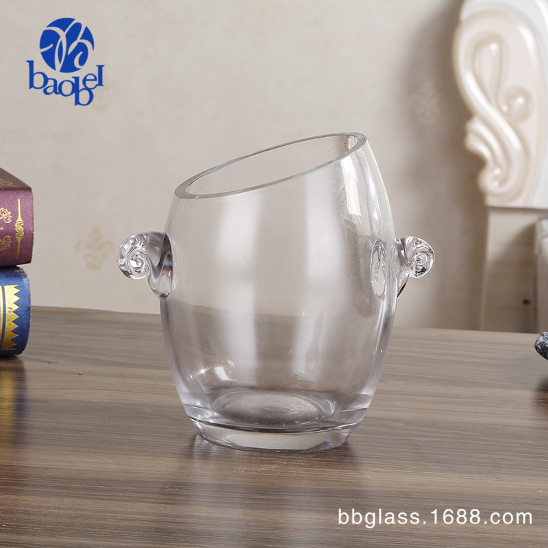 BBGLASS Baobei Glass Transparent Glass Vase, creative ear-shaped glass vase, hand-blown micro-landscape, modern home banquet and wedding decoration Item Picture