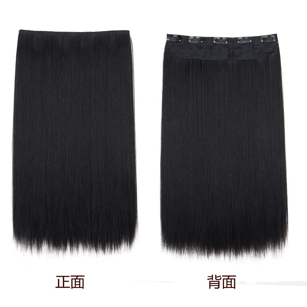 hair wig, straight hair extension, one-piece 5-card long straight hair extension, seamless hair extension, in stock for foreign trade detail image 5