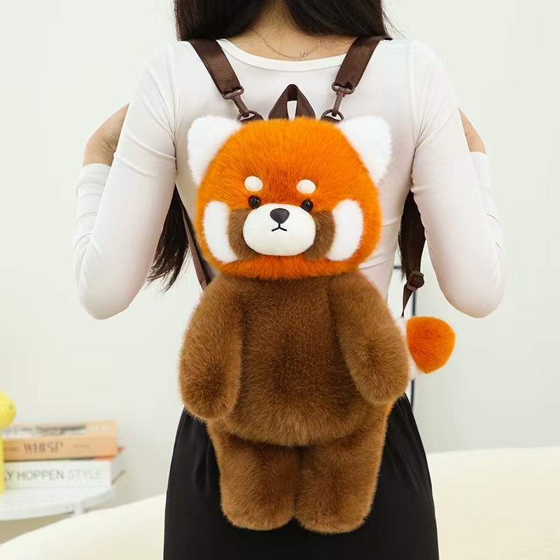 How much love! Little Panda backpack, Little Raccoon plush toy, small pendant, children's and girls' gift, cute backpack Specification image