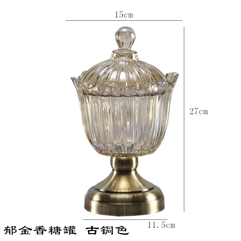 Glass fruit plate, crystal glass fruit plate, glass vase, crystal glass candy jar, high-end European-style piggy bank, glass candy jar, Yangxuan TG512 Item Picture