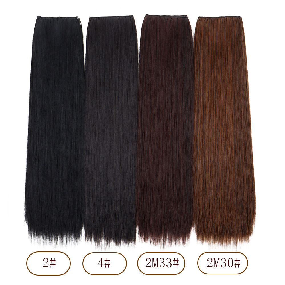 hair wig, straight hair extension, one-piece 5-card long straight hair extension, seamless hair extension, in stock for foreign trade Specification image