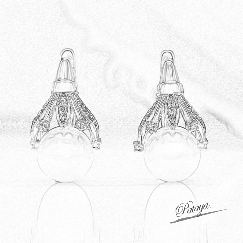 PATAYA's new shell pearl earrings, 585 Russian rose gold genuine gold electroplated earrings, cross-border direct supply, direct supply from European and American earring factories Item Picture