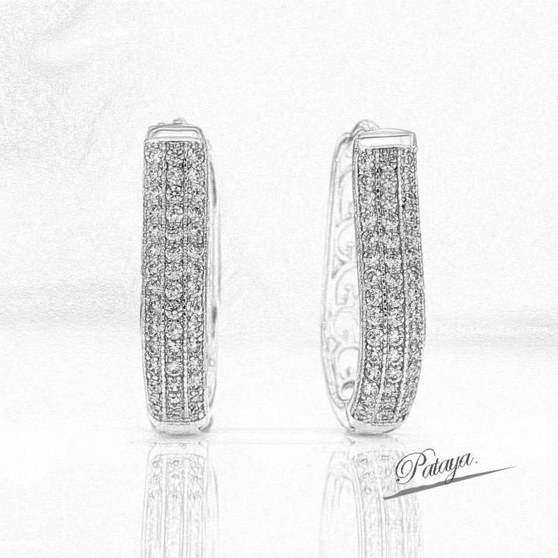 U-shaped earrings are directly supplied by the manufacturer. Russian purple gold jewelry is fashionable and popular. Round earrings for women, rose gold inlaid with zircon. Earrings are directly supplied by the manufacturer for wholesale