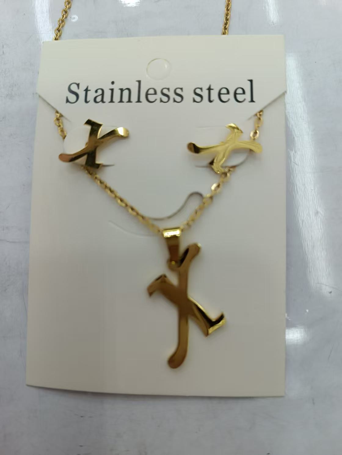 华贝儿不锈钢饰品跨境欧美流行饰品珠宝首饰项链耳环MA006