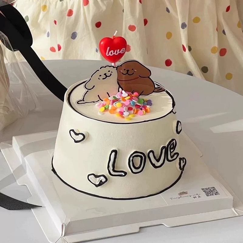 LOVE Heart-shaped candle Cake Decoration plugin Birthday Candles Dessert Counter Baking Decoration Birthday Candles Candles Scented Candles Birthday Candles Home Candle Cake Candles Candles Scented Candles Small Candle Cake Flame candles Specification image