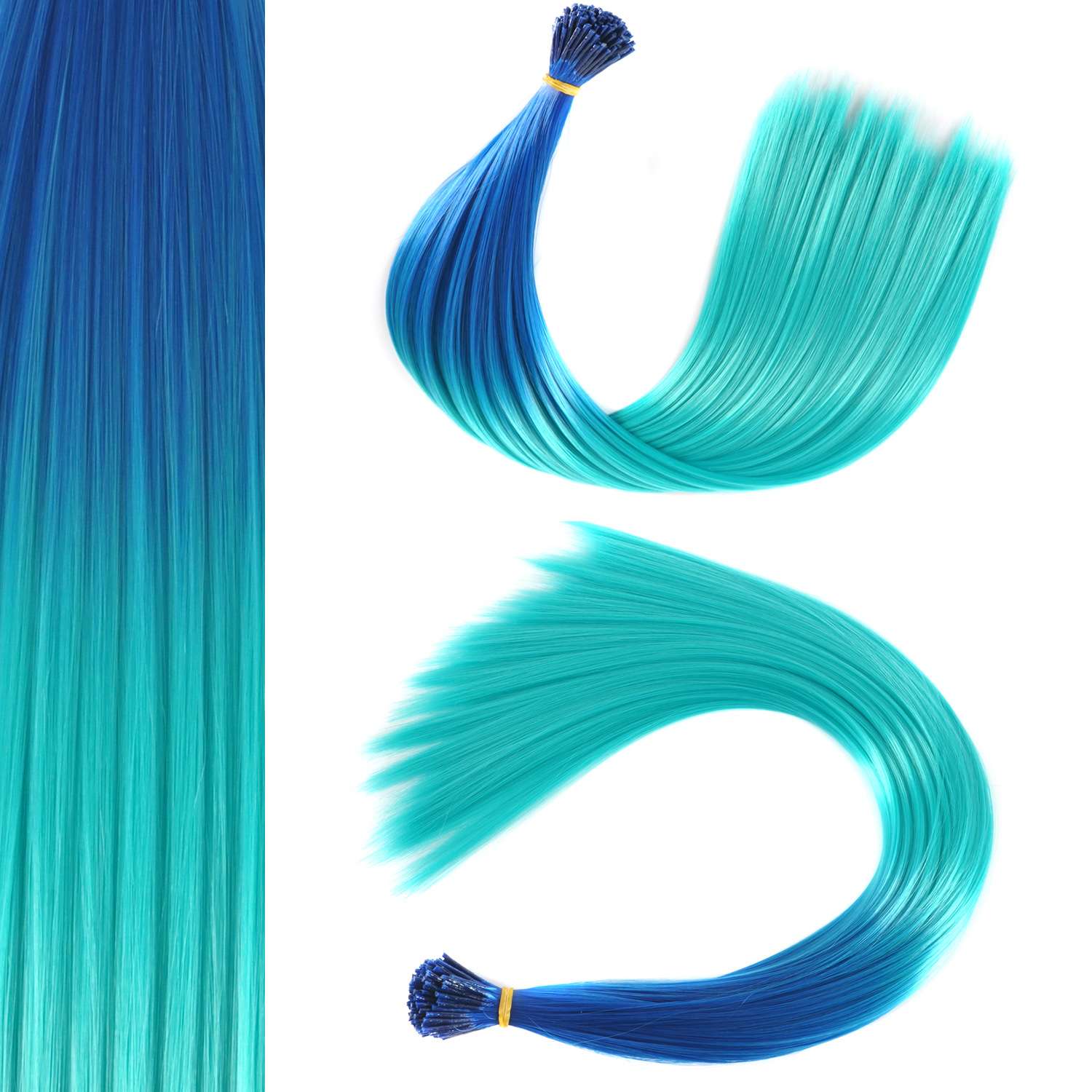 Cross-border Amazon colorful hair extensions, wigs, women's invisible hair extensions, high-temperature silk gradient stick hair wholesale wigs details Picture