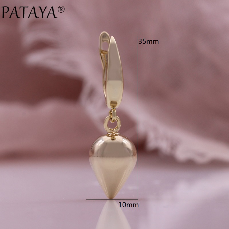 PATAYA's new 585 Russian rose gold electroplated earrings are available for cross-border direct supply from earring factories in Europe and America details Picture