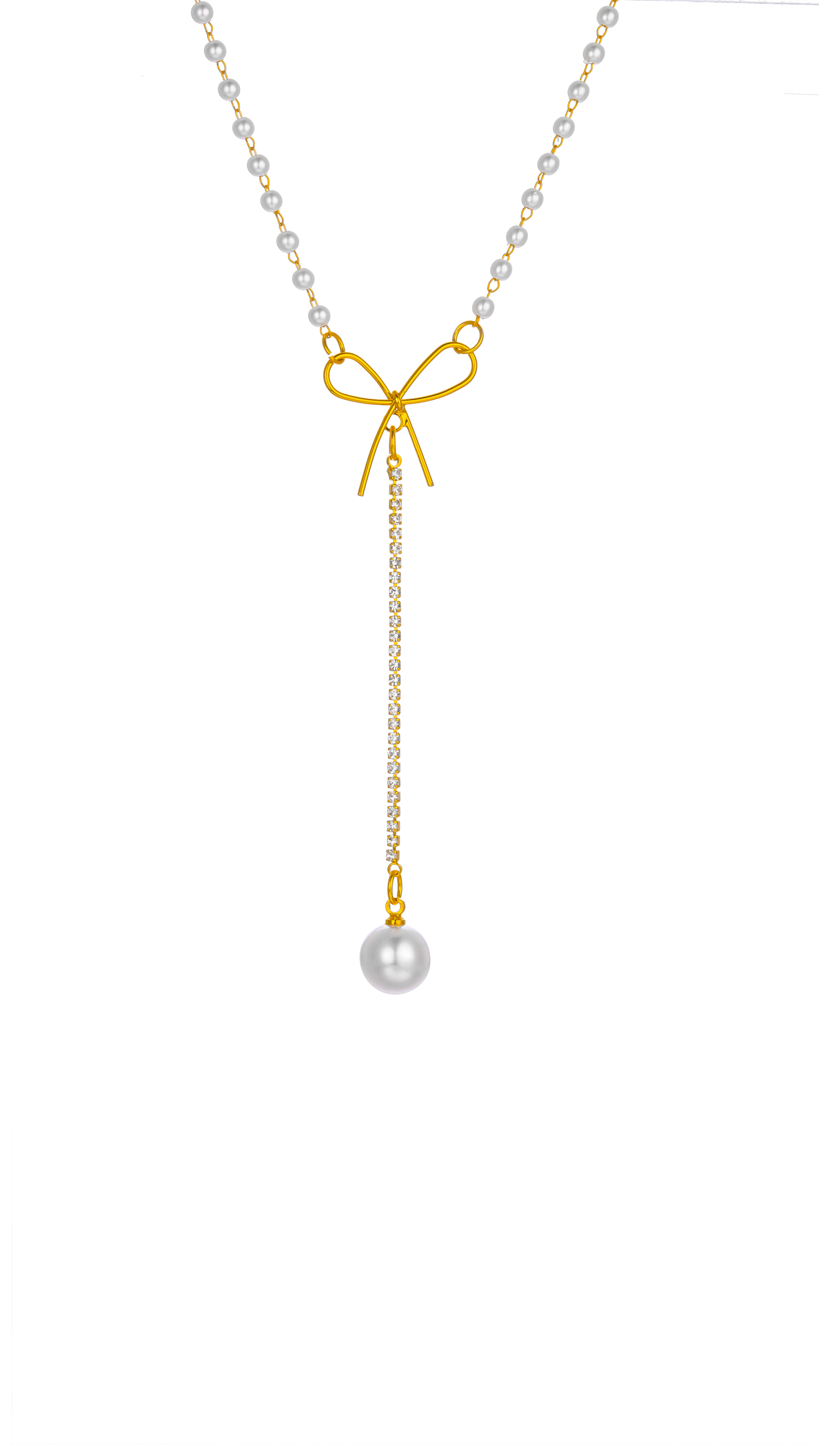 Bow pendant pearl elegant and high-end necklace Item Picture