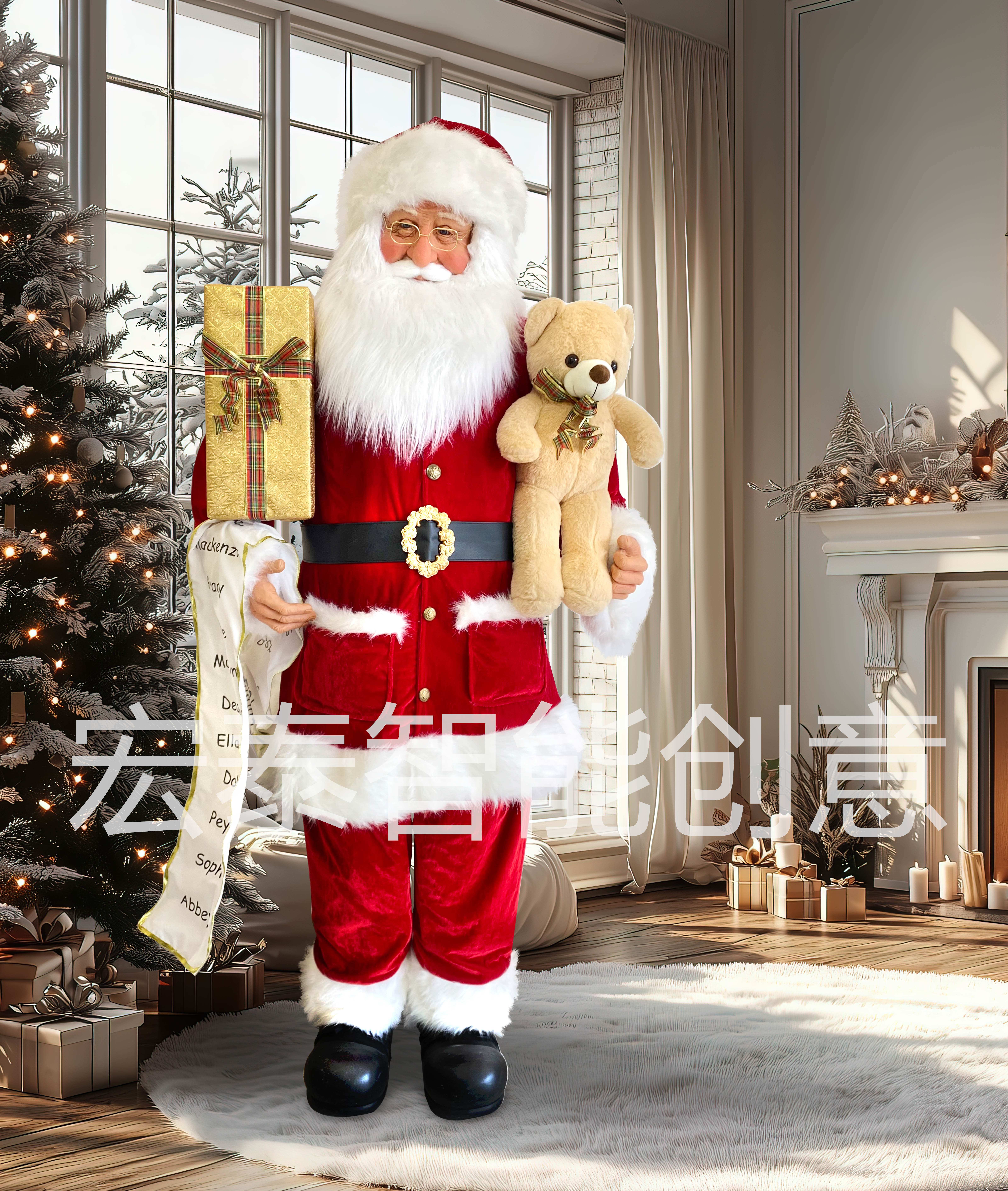 Santa Claus Simulation Christmas Decoration Christmas Gift Christmas Decoration Christmas Resin Santa Claus Doll 72 Inch details Picture