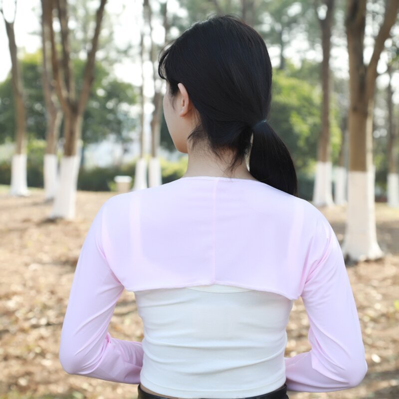 X跨境护肩款冰袖衣防晒衣户外防晒披肩夏季防紫外线一体冰丝袖套详情9
