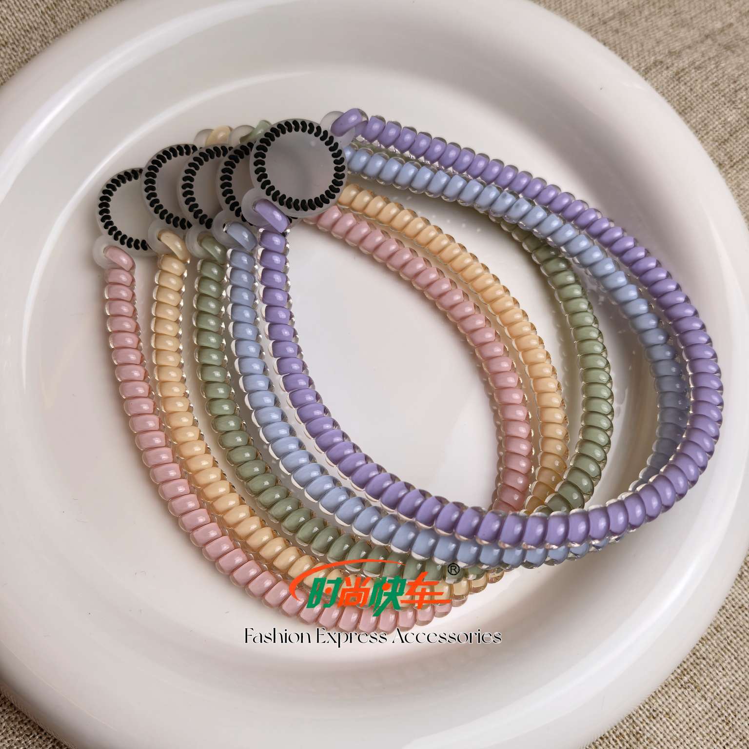 长款电话线发圈止汗带弹性发箍 可当手链两用 头饰发饰 头绳饰品 发圈头饰 美发装饰品 独特设计优雅气质发