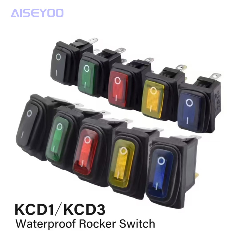 مفاتيح التبديل ذات القدمين 12V/220V المزودة بمصابيح ذات عجلات كهربائية ذات لمسات فضية