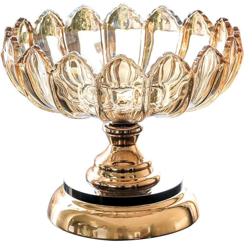 European-style creative metal fruit plate, living room home decoration fruit plate, glass coffee table, dried fruit plate wholesale factory direct sales, cross-border snack plate, high-quality home products, Yangxuan 104 Item Picture