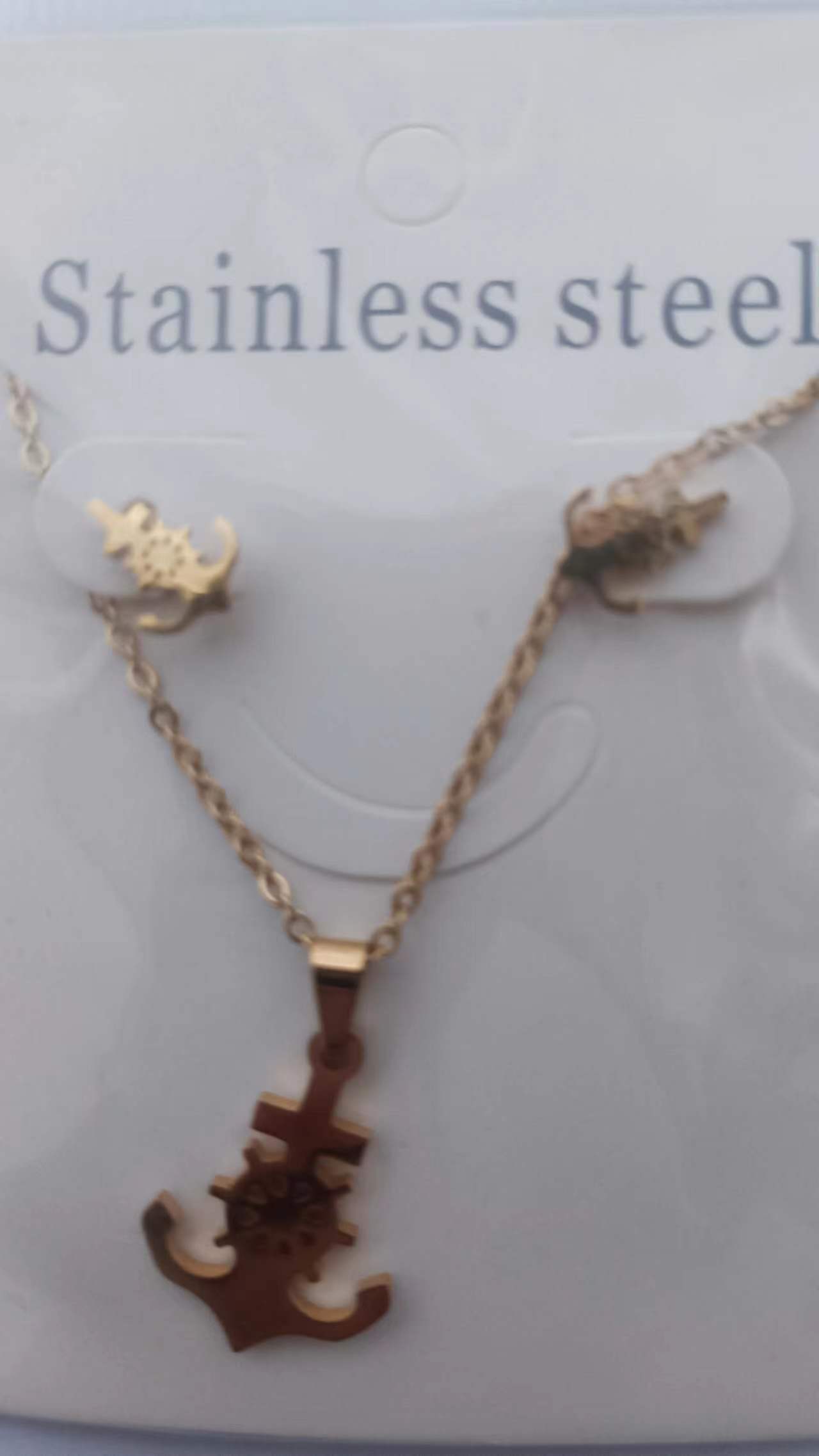 华贝儿不锈钢饰品跨境欧美流行饰品珠宝首饰项链耳环MA007