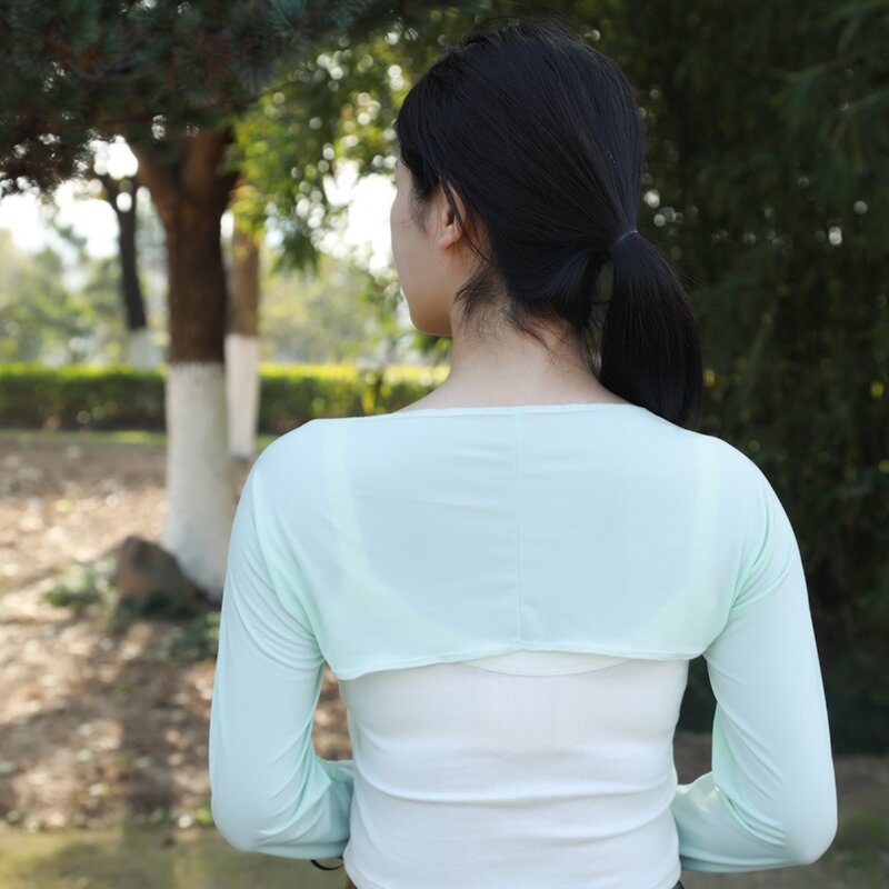 X跨境护肩款冰袖衣防晒衣户外防晒披肩夏季防紫外线一体冰丝袖套详情7