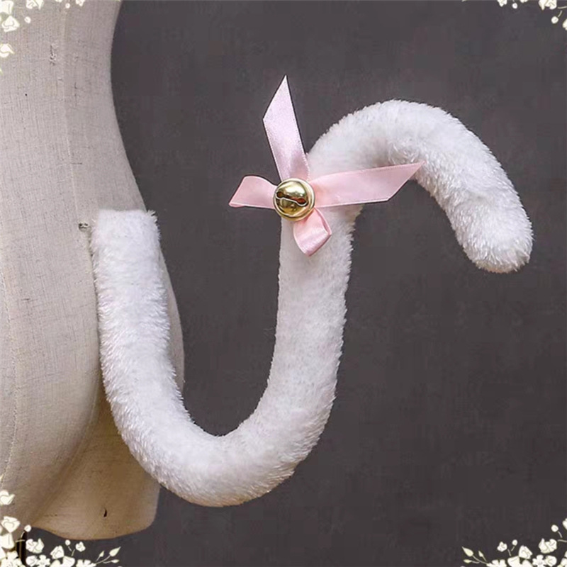 cosplay猫耳朵发箍猫尾巴饰品手作可爱猫娘兽耳发饰兽尾配饰套装详情图2