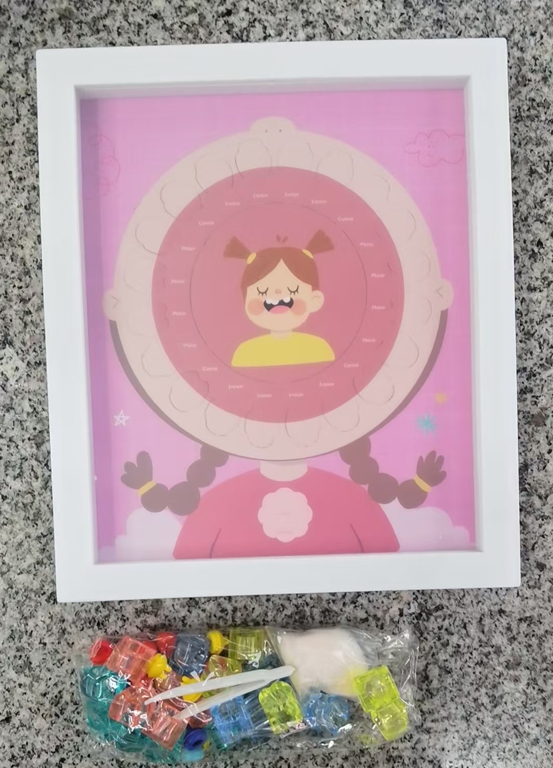 Simple handcrafted wooden photo frame stand, self-mounted creative photo wall, fashionable home decoration photo frame, little girl