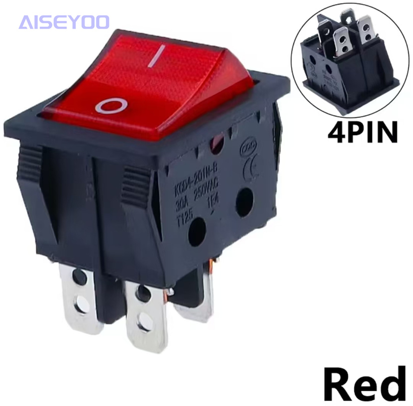 KCD4船型开关大电流40A 250V船型开关KCD4四脚二档六脚二档带灯 大功率电焊机开关麻将机开关 详情11