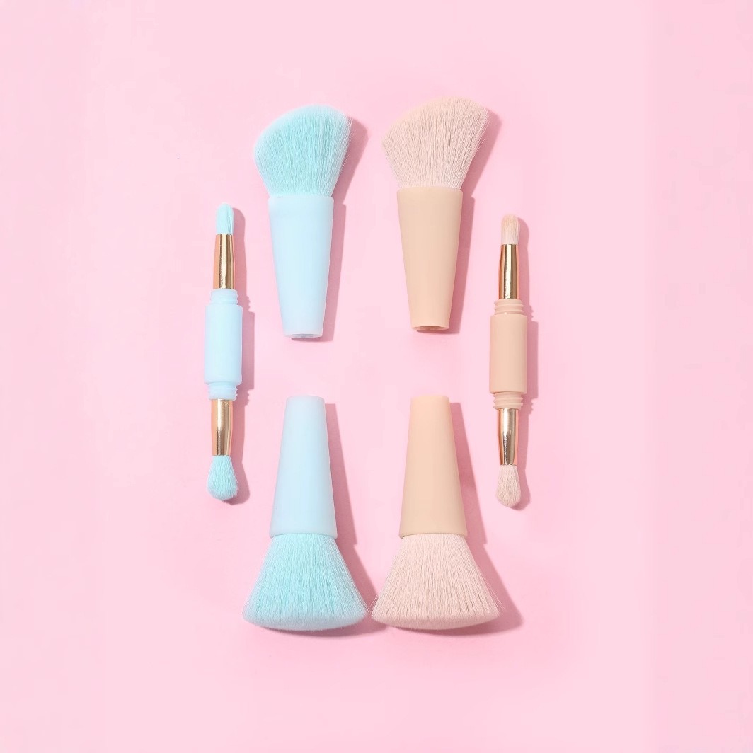 跨境新款马卡龙4合1多功能化妆刷化妆工具腮红散粉眼部化妆刷现货